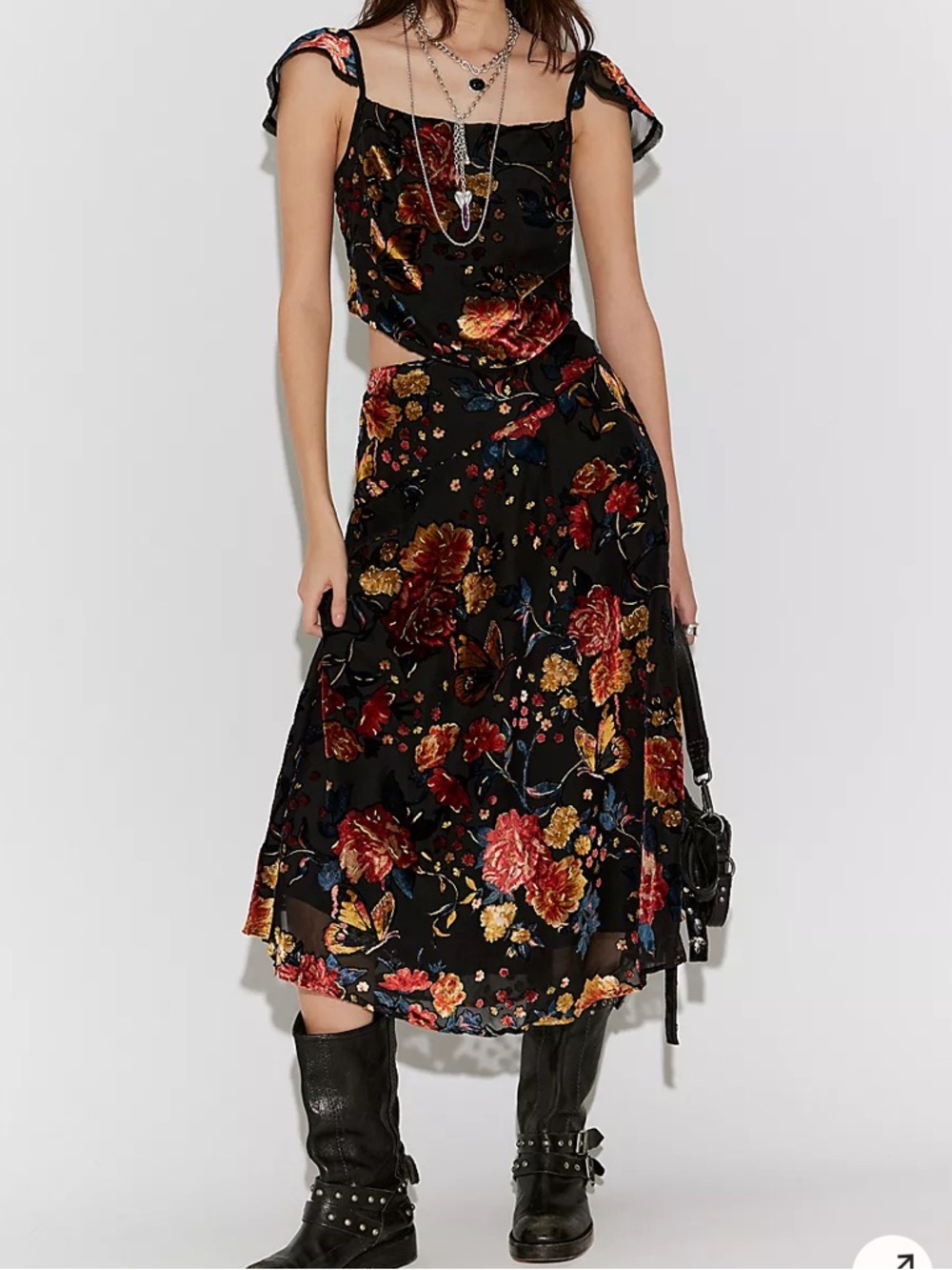 Free People Electra Heart Midi Skirt Set NWT